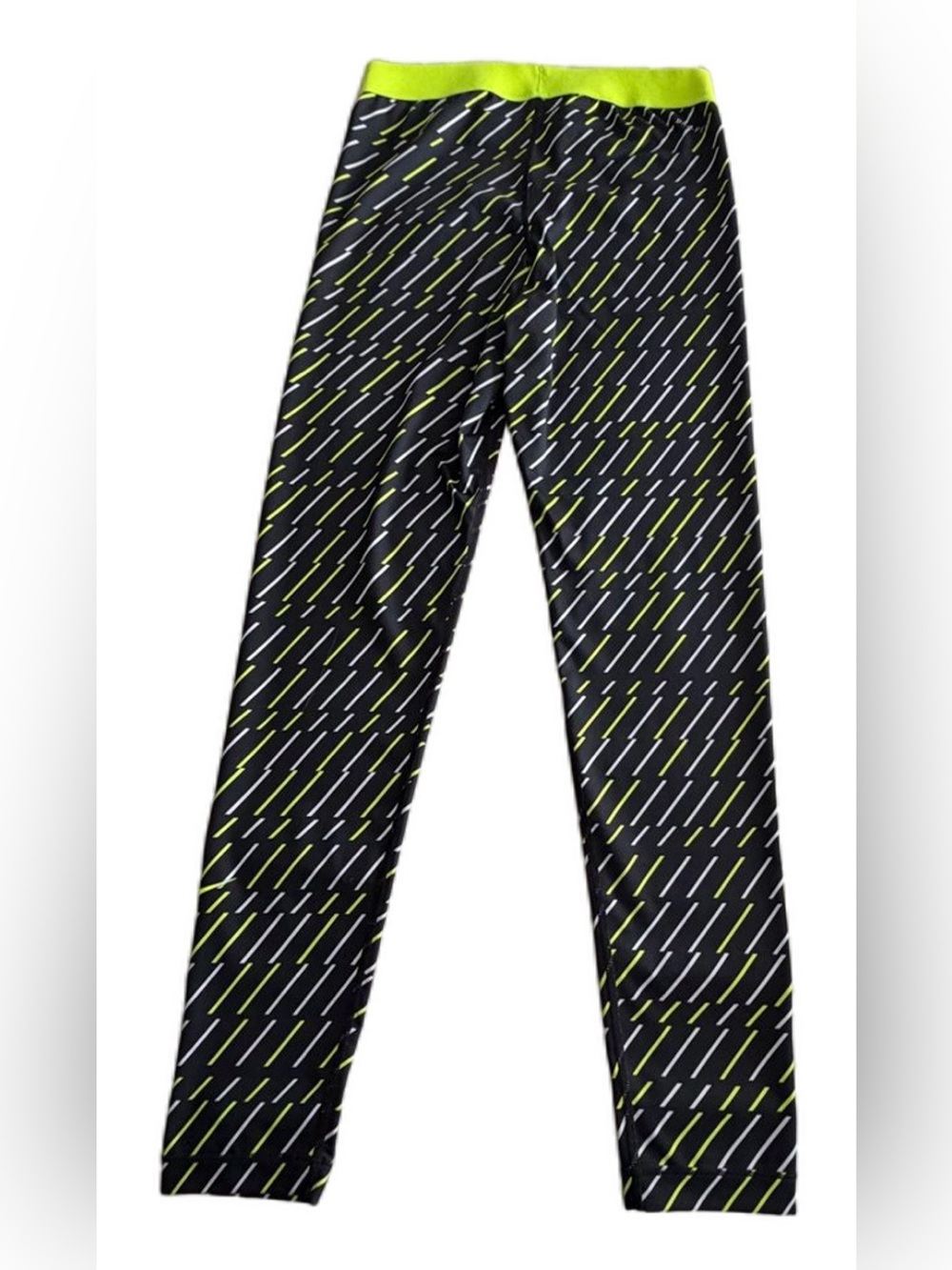 NIKE Pro Neon Yellow, Black & White Bolt Print Dri-Fit Leggings NWOTs - Picture 6 of 12